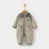 Mameluco para Bebé Recién Nacido Sin Costuras Primavera y Otoño Romper Suave de Terciopelo Jacquard Ropa para Bebés Traje Elástico para Gatear