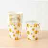 Especial transfronterizo 9 oz dorado estrella de cinco puntas Vaso de papel desechable de onda de puntos engrosado para fiesta Vaso de cumpleaños