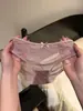 2026 Novo Estilo Luxo Leve Calcinhas Sexy de Renda com Padrão de Ondas d'Água para Mulheres com Detalhes de Strass, Calcinhas Femininas de Cetim Respiráveis com Recortes e Efeito Vazado