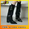 Botas Altas de Moda Versátiles y Cómodas por Encima de la Rodilla 2026 Otoño/Invierno Nuevo Estilo Delgadas de Punta Fina Tacón Grueso para Mujer