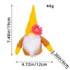Figura Decorativa Fofa com Tema de Hong Kong e Flores Pequenas, Boneca Gnomo de Pelúcia, Figura de Velho Sem Rosto Rudolph