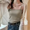 Camisole Feminina em Tencel Lyocell Estilo Coreano, Nova Peça Básica Slim Fit Sem Mangas para Primavera/Verão para Usar por Baixo