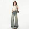 Jeans de pierna ancha retro de estilo americano para la calle para mujer 2025 primavera nuevos cintura alta holgados adelgazantes casuales rectos
