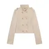 Aliexpress Venta Caliente Comercio Exterior Transfronterizo Mayorista Nueva Moda Femenina Europea y Americana Holgado Dorado Doble Botonadura Abrigo