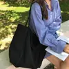 Bolsa de Lona Coreana Ins Súper Popular Bolso de Hombro para Mujer chic Estudiante de Arte Versátil Portátil Gran Capacidad Bolsa de Compras