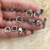 AliExpress deseo venta caliente corazón de amor pentagrama boho geométrico turquesa Luna Creciente 8 pares aretes traje