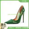 Zapatos de Malla de Moda con Tira Única y Tacón Fino, Estilo Europeo y Americano, Recién Hechos, Suministro Directo desde la Fábrica de Zapatos para Mujer de Chengdu para Comercio Transfronterizo