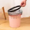 Cubo de basura con aro de presión para el hogar, simple, para sala de estar, oficina, con tapa, grande y pequeño, de plástico, papelera, para dormitorio, cocina, baño