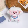 Chaveiro Fofo de Cachorro com Óculos e Chapéu Pingente Brinquedo de Pelúcia West Highland Acessório de Decoração para Chaveiro