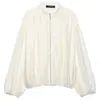 Roupas femininas europeias e americanas transfronteiriças, populares no AliExpress, jaqueta aviador casual plissada estilo francês