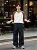 Jeans de Diseño Dividido Cosidos a Mano para Hombre, Nuevo Estilo de Verano, Rectos Sueltos Estilo High Street Americano, Pantalones Casuales Caídos para Mujer