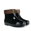 Botas de lluvia de suela de goma engrosada, botas de trabajo para hombre, antideslizantes y resistentes al desgaste, con forro de felpa, adecuadas para sitios de construcción, disponibles en estilos de corte alto, medio y bajo, impermeables