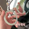 Pulsera de jade de imitación de vidrio con cascabeles, pulsera redonda rugosa, pulsera de novia paso a paso, pulsera de cascabeles antigua de pequeño libro rojo, mismo estilo