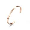 Pulseira aberta unissex simples brilhante 4MM 6MM 8MM de aço titânio com gravação a laser