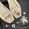 Zapatos de Gelatina de Cristal Coreanos Accesorios de Hebilla de Flor de Diamante DIY Sandalias Decorativas Flor de Zapato de Perla Extraíble Individual