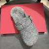 Zapatos Birkenstock de una pieza de piel de oveja con pelo gris para mujer, cálidos para invierno, forrados de polar, con suela gruesa, puntera reforzada, tipo mula sin talón, pantuflas a media altura