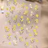 Pegatinas para Uñas con Flores Secas Simuladas Estilo Nuevo Flores Florecientes de Primavera Jardín de Monet Florales Pequeños en Relieve de Flores Secas