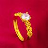 Anillo de moneda de chica de oro de arena de Vietnam anillo de oro de arena de moda para mujer anillo de moneda al por mayor blanco