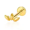 Folha Marquise Personalidade Lábio Unha Liga de Titânio G23 Unha de Orelha Unha de Osso da Orelha Barra Reta Dente Interno Cartilagem Joia para Piercing Corporal