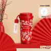 Nova Caneca Térmica Lírio-do-Vale Aço Inoxidável 316 Caneca de Café com Aparência Premium para Meninas Grande Capacidade com Canudo Caneca de Presente