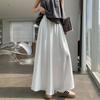 Culottes Blancos Finos de Seda de Hielo para Mujer Verano 2024 Nuevo Falda Línea A Algodón Lino Cintura Alta Drapeado Pantalones Pierna Ancha