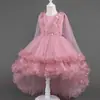 Vestido de princesa infantil, vestido de malha infantil, vestido de aniversário, vestido de trilha, vestido de comércio exterior, atacado