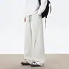 Pantalones deportivos de algodón pesados para hombre estilo americano, pantalones casuales rectos holgados de pierna ancha para hombre de primavera y otoño