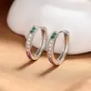 Pendientes de Aro con Pedrería Arcoíris Estilo Ins con Circonitas de Colores para Mujer, Pendientes Minimalistas de Nicho para Commuter de Lujo Ligero