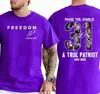 [Código Europeo Transfronterizo] Libertad Camiseta de Dos Caras Charlie Kirk, Verdadero Patri