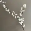 Flor Artificial Flor de Cerejeira Estilo Chinês 2 Galhos Flor de Pera Decoração de Casa Adereço para Foto Cena de Casamento Arranjo Floral