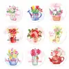 Hk047-T Adesivos Redondos Decorativos Dia das Mães Cartão de Cumprimentos Envelope Adesivos de Flores Adesivos Selantes Autoadesivos Redondos