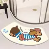 Tapete de Diatomáceas com Arco para Dachshund Casa Antiderrapante Tapete de Pé Bom para Banheiro e Vaso Sanitário Tapete Absorvente de Água