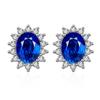 TikTok Live Color Treasure Brincos Estilo Coreano Temperamento Generoso Cross-border Novos Brincos de Zircão Oval Colorido para Mulheres