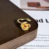 2025 Nuevo Celebridad de Internet China Vintage Dibujo de Alambre Moda Exquisito Anillo para Mujer Gradiente Chapado en Oro Esmalte Mariposa Lujo Ligero Anillo de Dedo