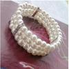 E043 pulsera de perlas de tres capas pulsera vintage multicapa estilo coreano pulsera de perlas elásticas multicapa de diamantes flash OL japonés y coreano