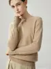 2026 Inverno Novo Cashmere Gola Redonda Tricô Manga Longa Botões nos Punhos Feminino Cor Sólida Camada Base Suéter