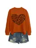 Amazon eBay Estação Independente Moda Casual Feminina Formato de Abóbora Coração Folha Outono Inverno Gola Redonda Manga Longa Moletom Comércio Exterior