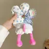 Mickey Flor Ola Pelo del Trasero Círculo Bucle Intestinal Grande Cabeza de Bola de Felpa Linda Princesa en apuros Cuerda para Atar el Cabello Accesorios para el Cabello para Mujeres