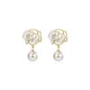 Pendientes de la serie Camellia, joyería para mujer, temperamento, lindos pendientes sencillos de alta gama, anillo al por mayor, broche para mujer.