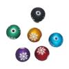 Série de Natal 16mm novo acrílico fosco tinta feltro à mão floco de neve contas redondas contas soltas DIY acessórios de contas feitos à mão