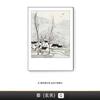 Wu Guanzhong Pintura de Tinta Pueblo de Agua de Jiangnan Nuevo Estilo Chino Combinación para Sala de Estar Pintura Decorativa Restaurante Fondo Casa de Huéspedes Pintura Colgante