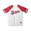 Cardigan Baseball de Manga Curta Estilo Americano Tendência Camiseta Harajuku Estilo de Rua Jersey com Bloqueio de Cores Único