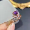 Anillo de amatista natural piedra desnuda tamaño 6*6mm para el día a día con plata de ley 925 venta directa de fábrica