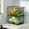 Estante de Almacenamiento para Cocina Encimera Gran Capacidad Cesta de Almacenamiento Multicapa para Frutas y Verduras Cesta de Almacenamiento Multifuncional para Condimentos del Hogar