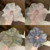 Névoa de Verão~Scrunchie de Organza Verde Menta para Mulheres, Acessório de Cabelo Elegante e Estiloso, Novo Elástico para Coque