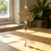 Atrapasoles transfronterizo, campanilla de viento de cristal de loto, colgante para decoración colgante de casa y jardín, disponible para dropshipping y personalizable con etiquetas.