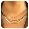 Collar Europeo y Americano Transfronterizo en Capas Aleación Cadena Espiga Clip de Papel Colgante de Moneda Cadena Cubana Estilo Hip-hop Punk para Mujeres