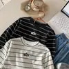 Camiseta de Manga Larga para Niños Otoño 2026 Nuevo Estilo Niños y Niñas Capa Base Rayada Estilo Coreano Algodón Puro Camiseta Bebé Top Versátil
