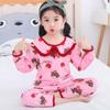 Pijamas para niños Primavera y Otoño manga larga caricatura lindo estilo princesa niñas bebé niños medianos y grandes ropa de casa traje delgado