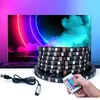 Tira de luces LED de 5V traje 5050RGB impermeable colorido USB 24 teclas música Bluetooth luz de ambiente de fondo de TV